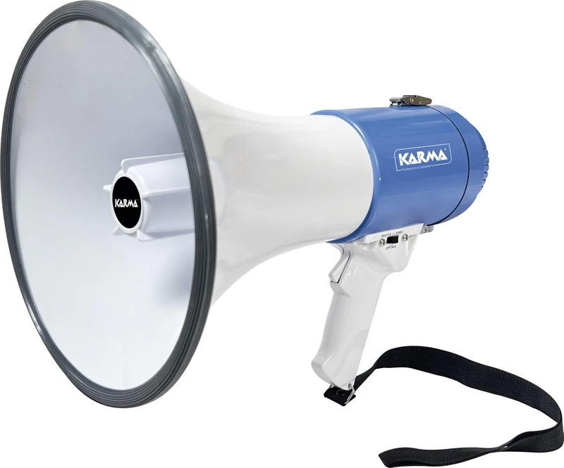 KARMA GT 1227LI Megafono 25W ricaricabile con sirena e fischietto
