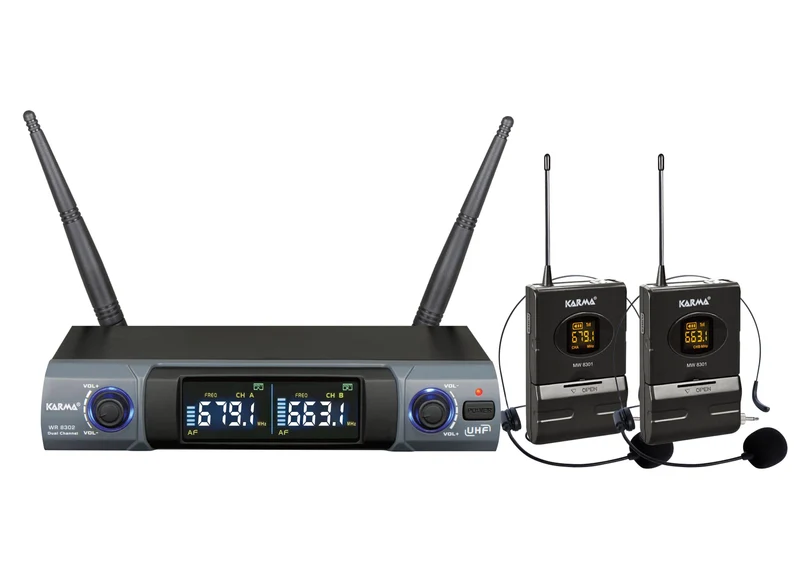 KARMA SET 8302LAV Doppio radiomicrofono UHF ad archetto