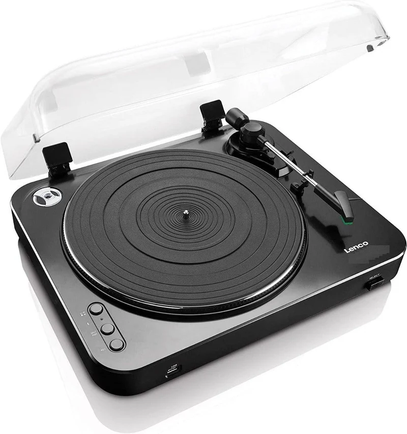 LENCO LBT-120BK Giradischi con Bluetooth e Porta USB per connessione a PC