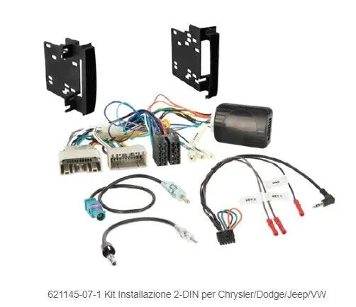 ACV 621145-07-1 Kit Installazione 2-DIN per Chrysler/Dodge/Jeep/VW ripristino Amplificatore Originale