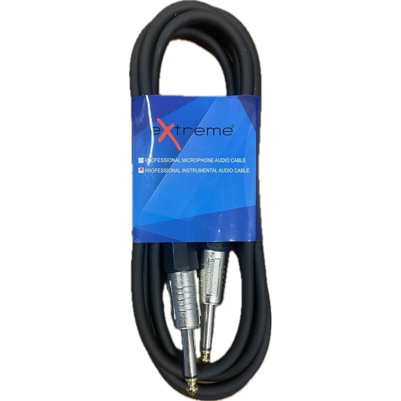 EXTREME JJ1 CAVO JACK MONO 1/4" 6.3mm - JACK MONO 1/4" 6.3 mm 1 MT CAVO AUDIO DI SEGNALE SCHERMATO