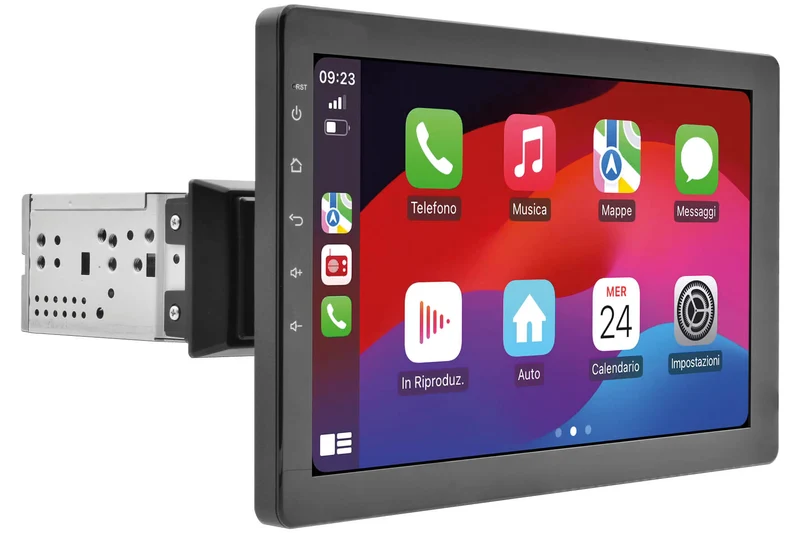 Phonocar VM053K Autoradio 1 DIN schermo RIMOVIBILE 10.1" Android 12 - MAPPE IGO EUROPA CAMPER TRUCK comprese