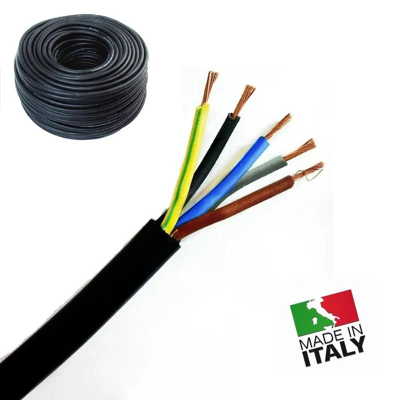 CAVO ALIMENTAZIONE H07RN-F 5G16 MM2 ISOLAMENTO NEOPRENE CON 5 CONDUTTORI SEZIONE 16MMQ ( AL METRO )