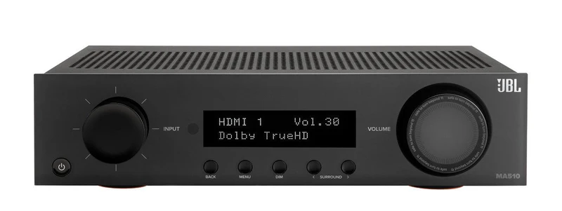 JBL MA510 BLACK Amplificatore A/V multicanale 5.2. Potenza 5x75W su 8ohm in classe D, 8K UltraHD e HDR10+ Dolby Vision