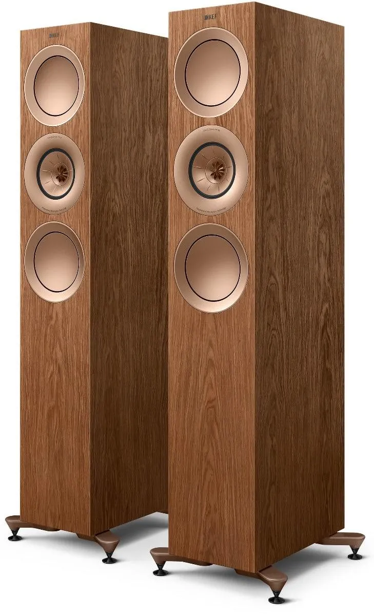 KEF R7 META WALNUT Diffusori da pavimento 3 vie bass reflex, UNI-Q tweeter (COPPIA)