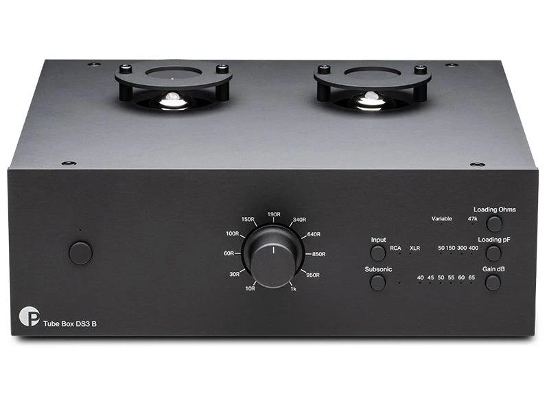 Pro-Ject TUBE BOX DS3 B BLACK Stadio fono MM/MC a valvole (2 x E88CC/6922), Circuitazione Dual-Mono bilanciata
