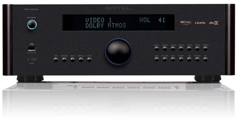 Rotel RSP-1576 MKII BLACK Preamplificatore e Processore AV 14 ingressi audio e video 4K/HDR Dirac, Dolby Atmos e DTS:X