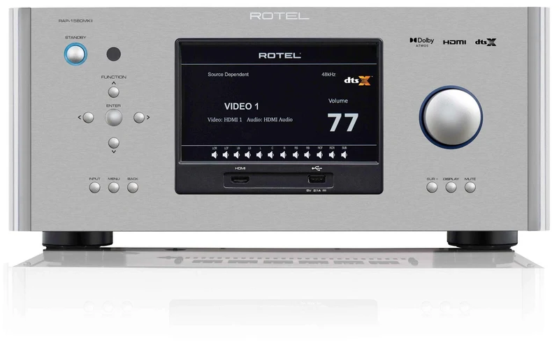Rotel RAP-1580MKII SILVER amplificatore home cinema 7.2 canali 4K Dolby Atmos e DTS:X in 7.1.4 DAC Wolfson a 24bit/192KHz