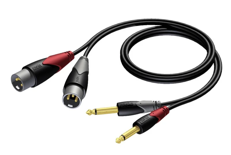 PROCAB CLA 708-3 Cavo audio 3mt 2x XLR maschio/ 2 JACK 6,3mm mono maschio