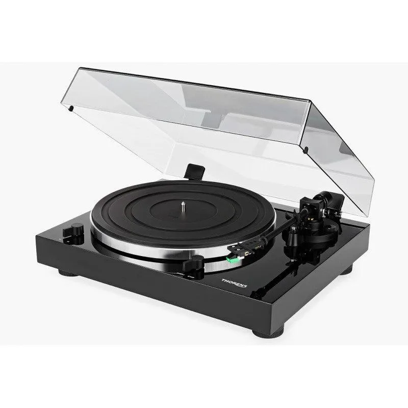 THORENS TD 202 BLACK HIGH GLOSS Giradischi manuale a telaio rigido rinforzato con trazione a cinghia