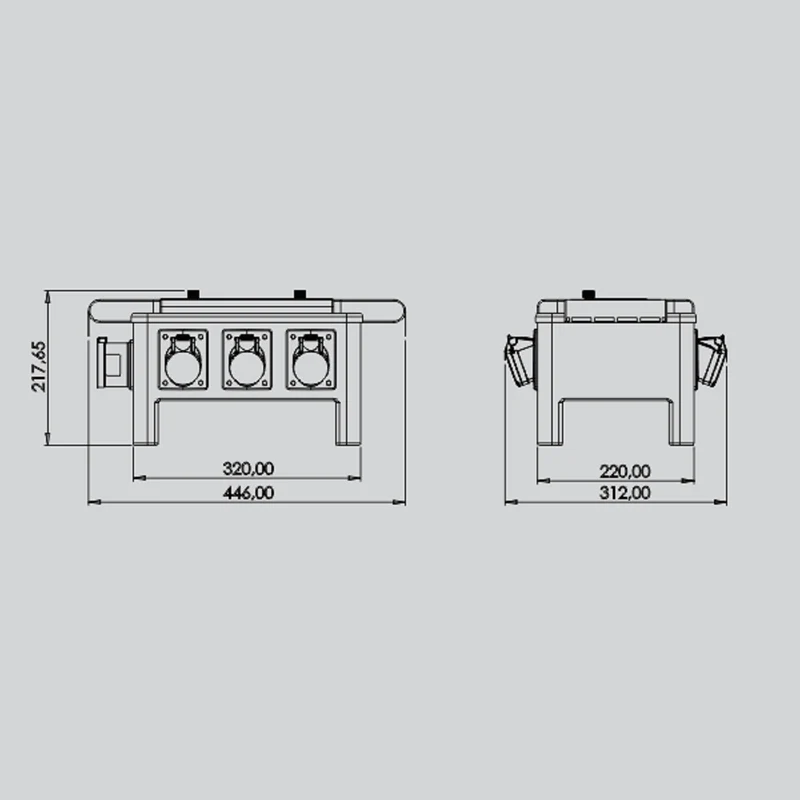 QUADRO CORRENTE POWERBOX TARTARUGA SPINA 32A TRIFASE 6 PRESE CEE 16A MONOFASE SPIE RETE