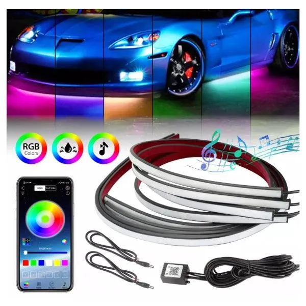 ALKOR WLKLED-SS4-WFE LED Sotto Scocca RGB wi-fi IP65, 2 strip 90 cm + 2 strip 120 cm, APP ed effetti speciali