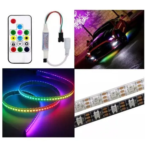 ALKOR WLKLED-SS1-60E Striscia LED sotto scocca RGB 5 mt. IP65 con telecomando ed effetti MAGIC