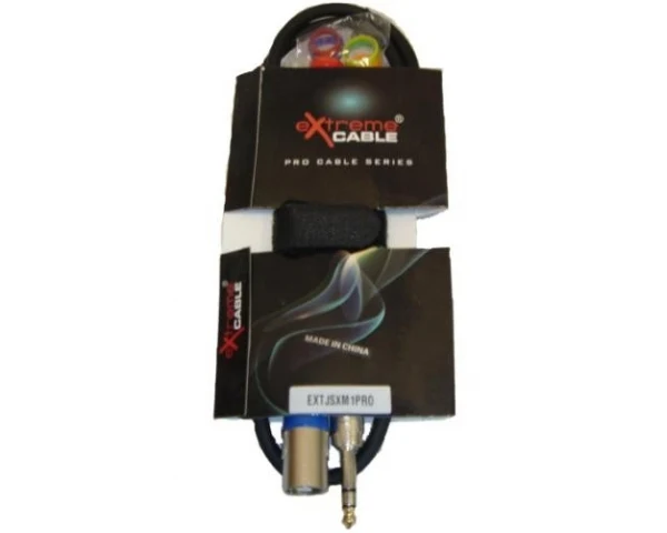 EXTREME JSXM1PRO CAVO XLR MASCHIO - JACK STEREO 1/4" 6.3mm 1 MT
