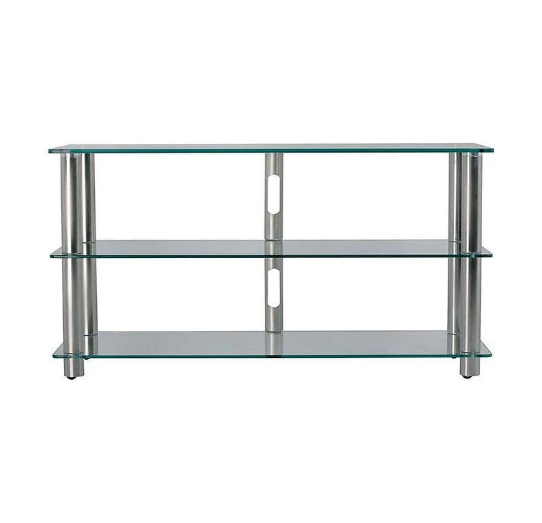 Norstone EPUR 3 Mobile Hifi e AV per elettroniche in acciaio spazzolato, vetro temperato
