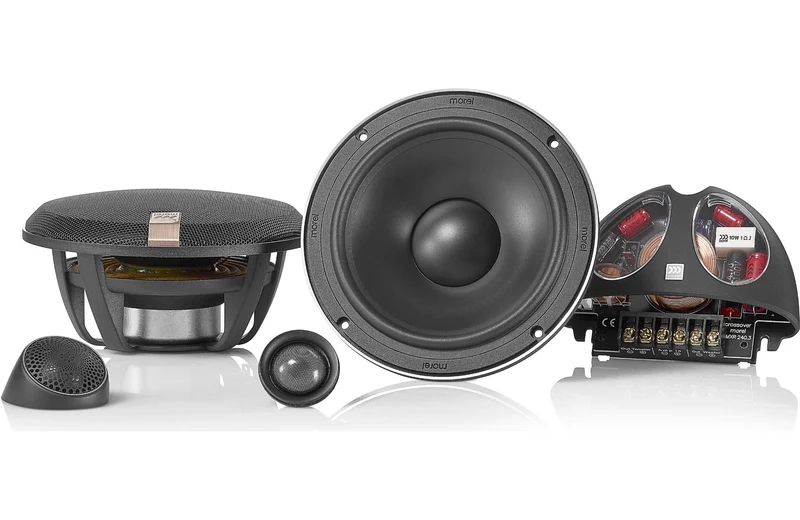 Morel HYBRID 62 kit altoparlanti 2 vie da 6.5" 140W RMS Woofer HYBRID MKII + MT300 Tweeter + MXR240.4 + LOTUS Grill