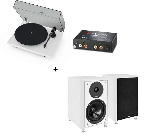 Kit completo Hifi: Project T1 WHITE + Phono Box Project MM + Diffusori Eltax Monitor III WHITE