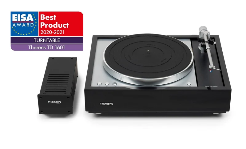 Thorens TD 1601 con testina AT33EV Black High Gloss giradischi semi-automatico a telaio sospeso flottante trazione a cinghia