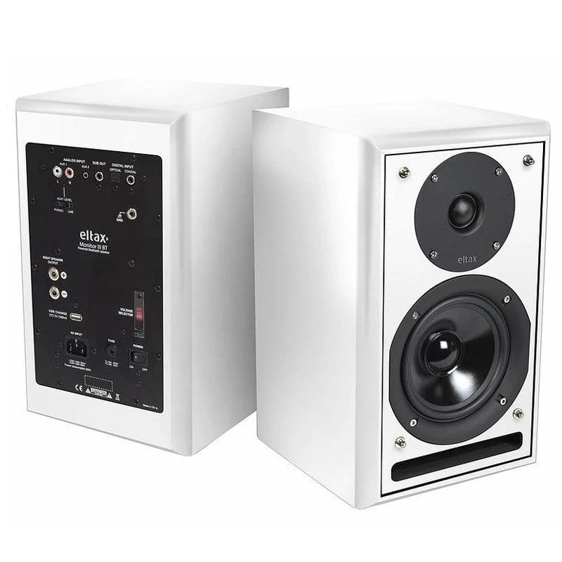 ELTAX MONITOR 3 BT WHITE Sistema Attivo con Bluetooth da Scaffale HiFi