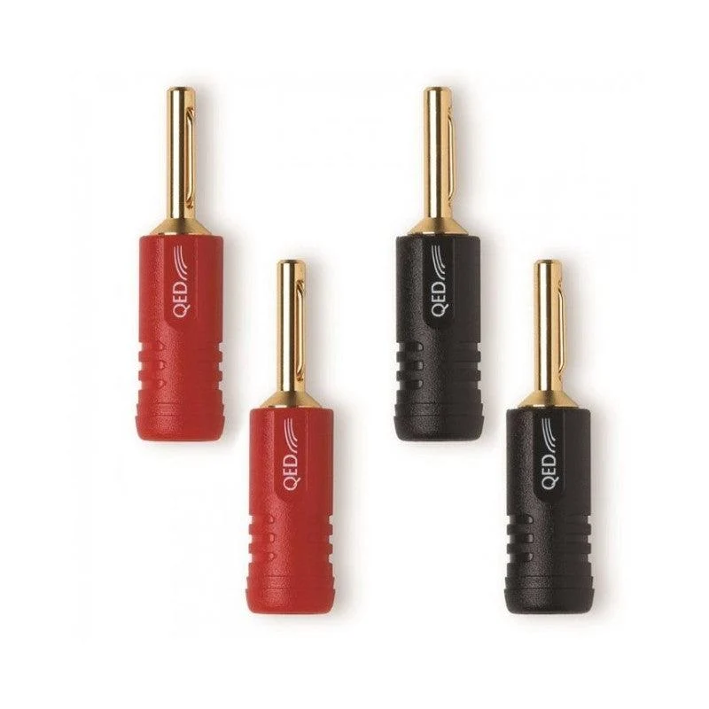 QED Screwloc ABS 4mm PLUG connettori a Banana in ABS 4mm oro 24K (4PZS)