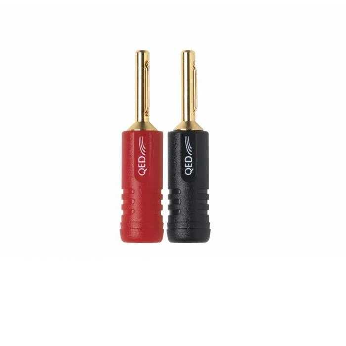 QED Screwloc ABS 4mm PLUG connettori a Banana in ABS 4mm oro 24K (COPPIA)