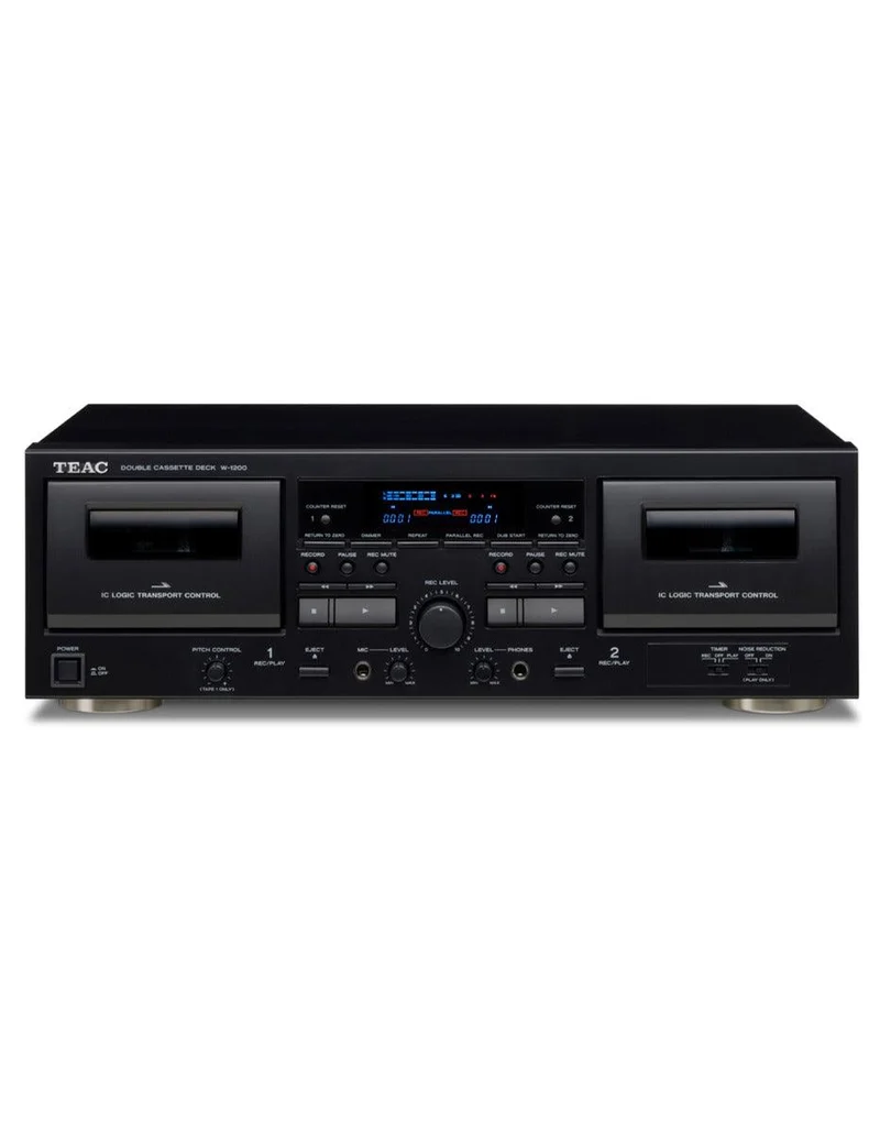 TEAC W-1200 BLACK doppio registratore a cassette, mixaggio microfonico, uscita digitale USB