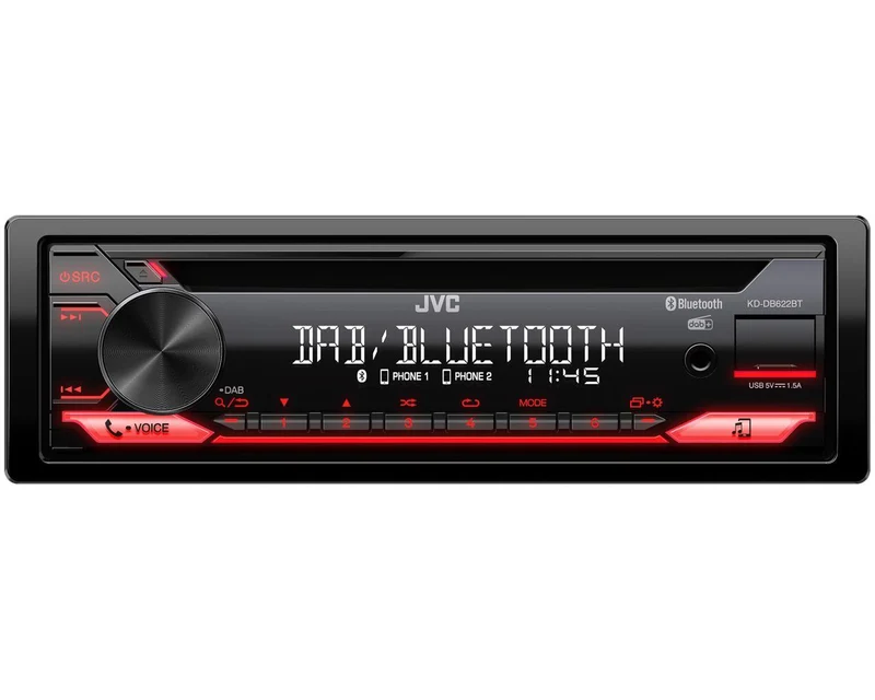 JVC KD-DB622BT autoradio 1 DIN con Bluetooth, sintonizzatore DAB, AUX e USB