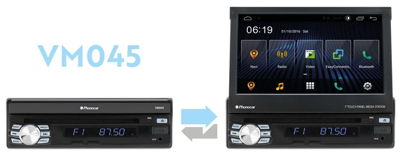 Phonocar VM045E autoradio 1 DIN con Android 10, mappa EUROPA compresa, smartphone link, radio DAB+
