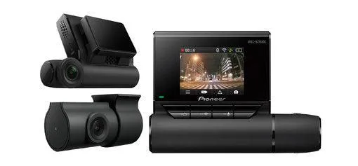 Pioneer VREC-DZ700DC Dash Cam Telecamera da plancia a 2 canali (anteriore & posteriore), Full HD, 27,5 fps. Visione di 160°, GPS, Wi-Fi