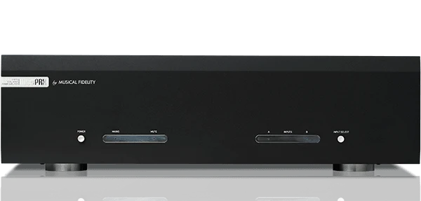 Musical Fidelity M6s Prx BLACK Finale di potenza stereo high end. Potenza 2x230W su 8 ohm. Costruzione Dual-Mono. 2 ingressi, 1 bilanciato XLR e 1 RCA