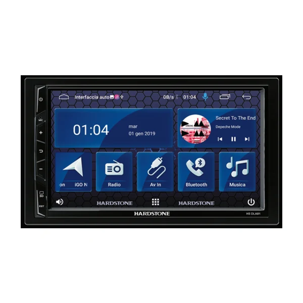 Hardstone DLA81 autoradio con monitor 2 DIN Android 8.1 da 7", GPS, DAB+, Bluetooth WI-Fi- Mirror link