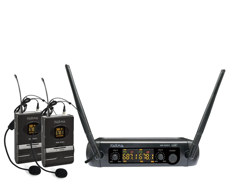 KARMA SET 8202LAV Doppio radiomicrofono UHF con archetto