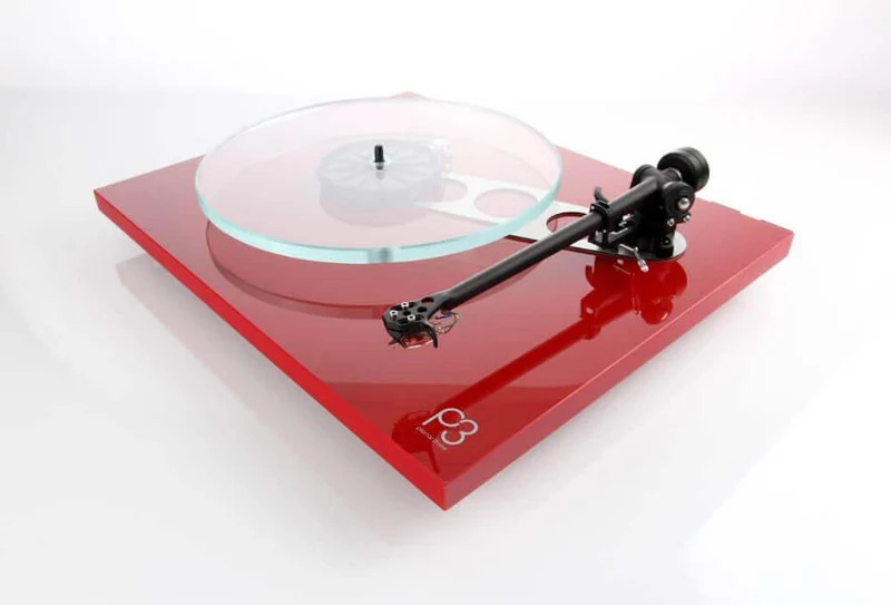 REGA Planar 3 ROSSO Giradischi con piatto in vetro 12mm, braccio RB330 cavo REGA e motore 24V