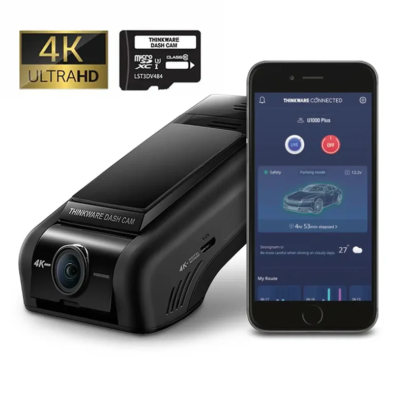 Thinkware U1000 PLUS Dash Cam 4K UHD supernight vision controllo remoto Wifi /GPS e con SD Card da 64GB