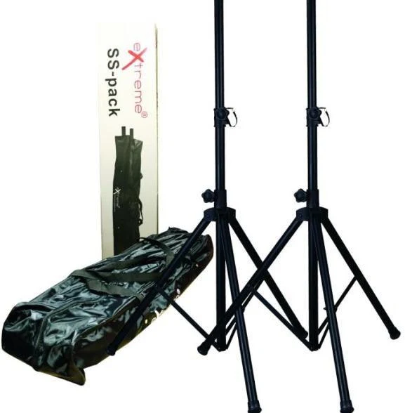 EXTREME SS-PACK SPEAKER STAND KIT SET SUPPORTI CASSE ALLUMINIO! CON BORSA TRASPORTO ALTEZZA REGOLABILE SISTEMA DI SICUREZZA IN ACCIAIO