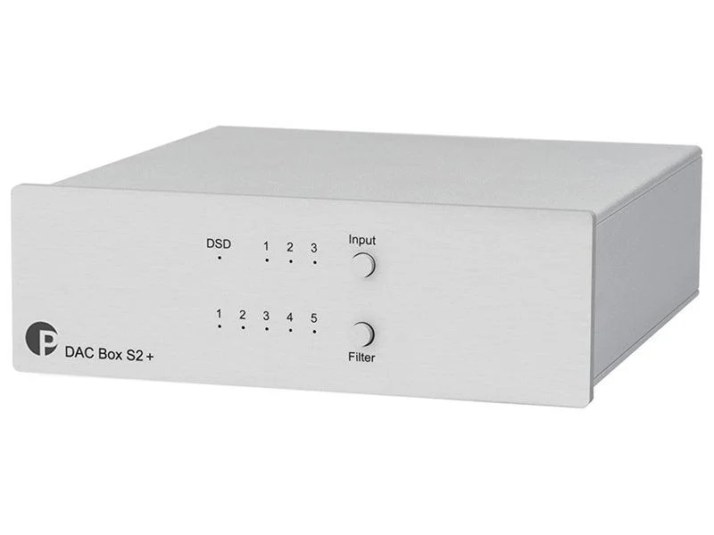 Pro-ject DAC BOX S2+ SILVER Convertitore D/A audiophile Sabre ESS9038 32BIT/768KHz a basso rumore