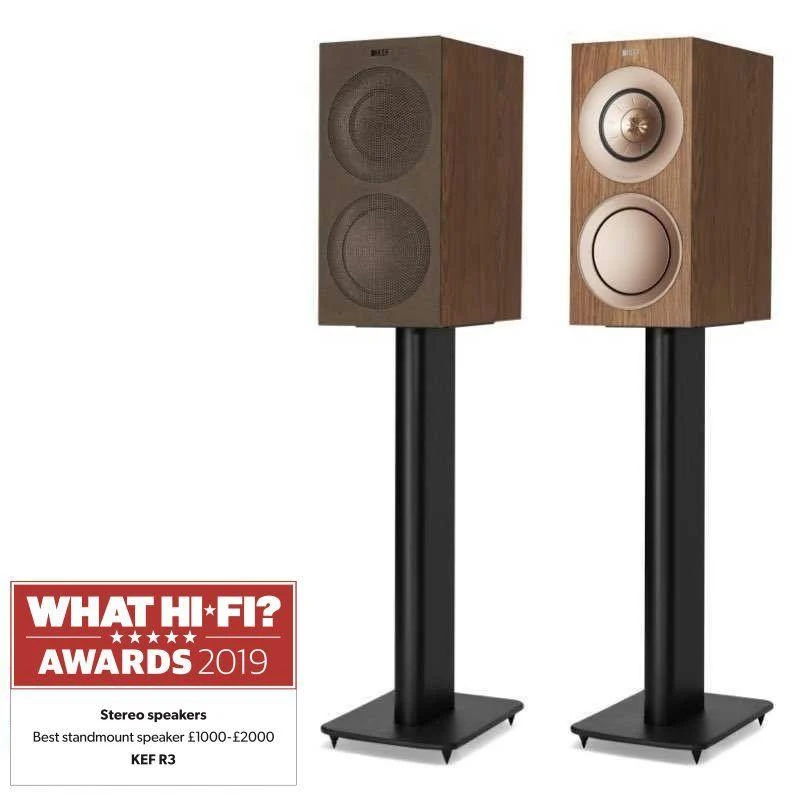 KEF R3 WALNUT diffusori da scaffale High End 3 Vie Bass Reflex Uni-Q