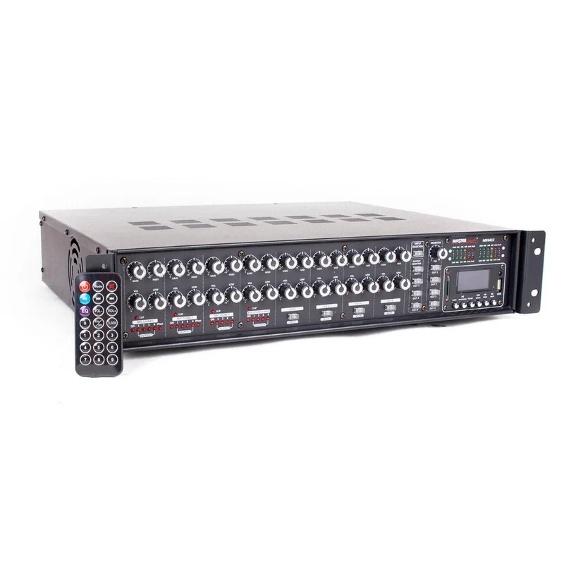 Master Audio MX4412 Amplificatore mixer multizona 8ohm e 100V PA a matrice con lettore MP3 e BLUETOOTH