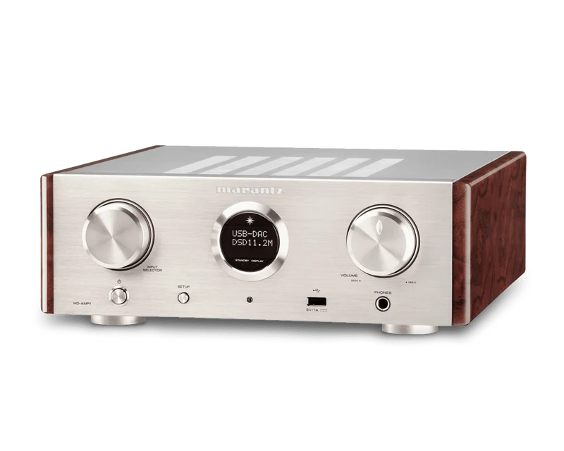 Marantz HD AMP1 amplificatore compatto per cuffie, silver,oro, modalità DAC, 2 ingressi digitali