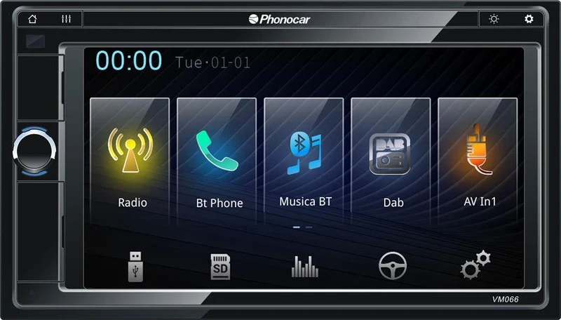 Phonocar VM066 autoradio 2 din con Phone Link per connessione smartphone iOS e Android, Bluetooth e DAB+