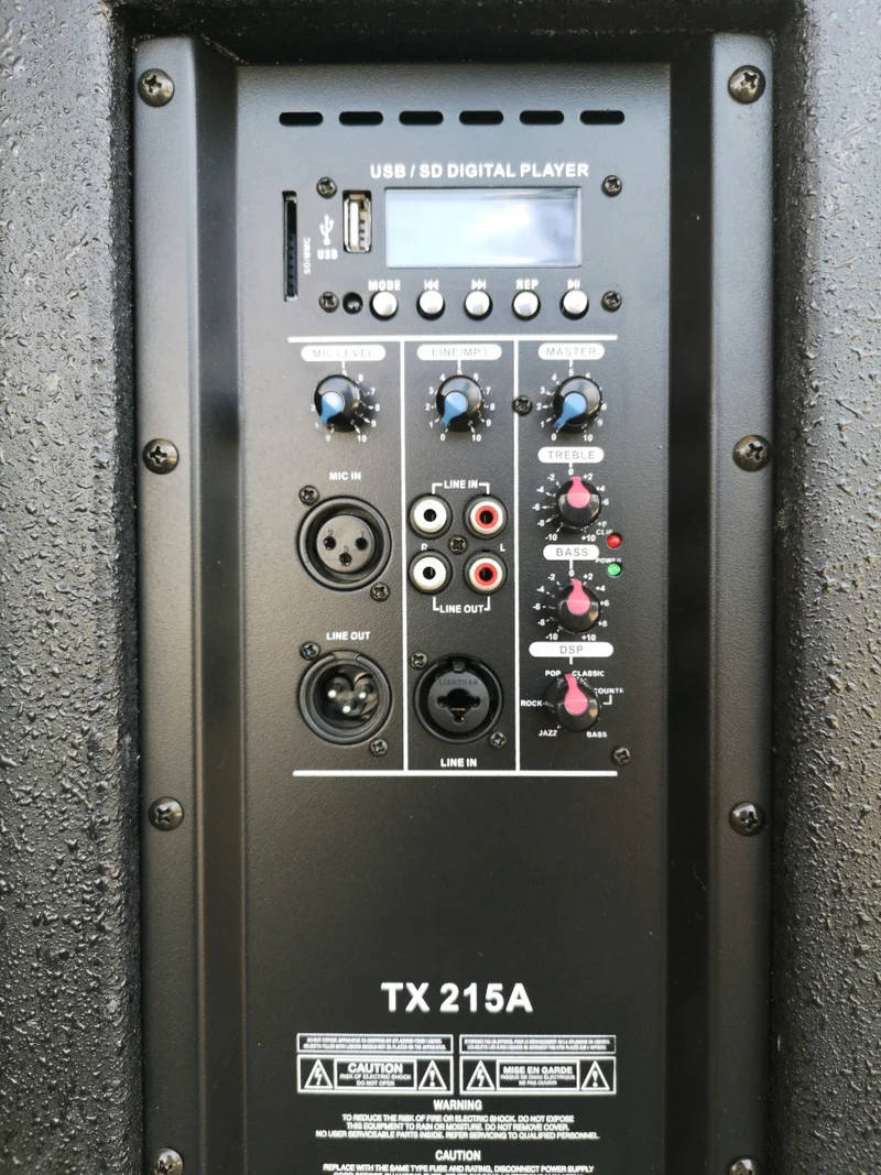 EXTREME TX215A COPPIA CASSE ATTIVE 2 VIE 500 WATT CLASSE D WOOFER 15" + LETTORE USB SD MP3 BLUETOOTH + CHASSIS IN MULTISTRATO ULTIMA COPPIA ESPOSTA