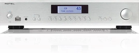 ROTEL A-14 SILVER Amplificatore integrato da 80+80W RMS su 8 ohm, Bluetooth, Phono MM, USB