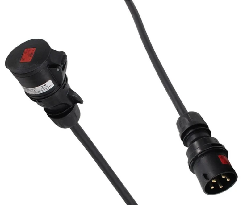 PROLUNGA ALIMENTAZIONE CEE 32A 3PH+N+E IP44 5POLI 415V 50 METRI SPINA PCE 025-6XS CAVO NEOPRENE/H07RN-F 5X6MM2 PRESA FEMMINA PCE 225-6XS