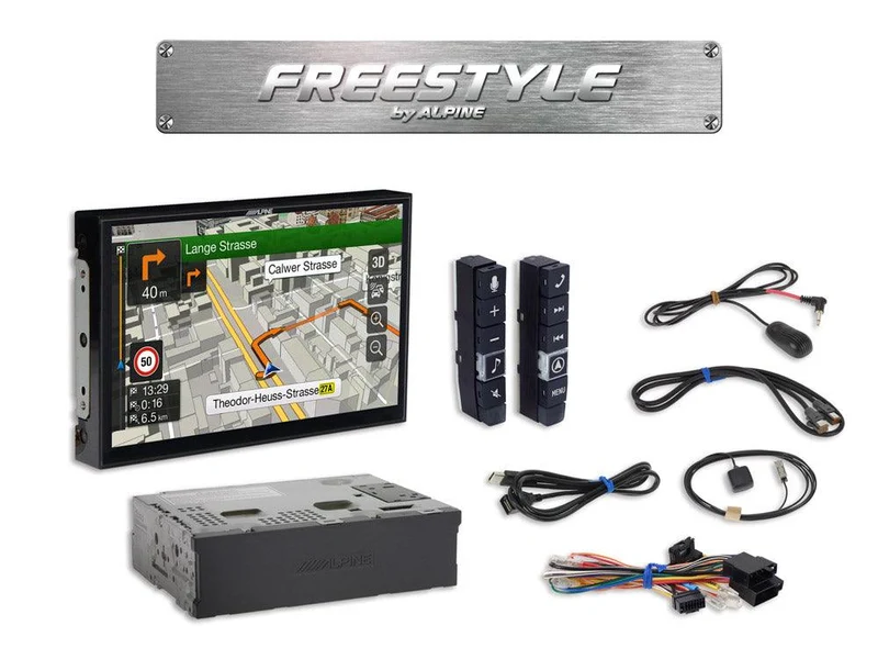 Alpine X903DC-F Monitor Freestyle da 9 pollici per installazioni personalizzate con mappe TomTom TRUCK, Apple CarPlay e Android Auto