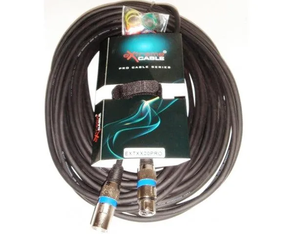 EXTREME CAVO MICROFONO/CASSE 20 METRI 1 CONNETTORE XLR MASCHIO 1 FEMMINA + STRAP + 12 ANELLINI CAVO MICROFONICO 6.5MM CONNETTORI SMONTABILI METALLO ANTISCIVOLO