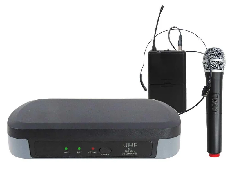 KARMA SET 7302PL Doppio Radiomicrofono Palmare e archetto UHF