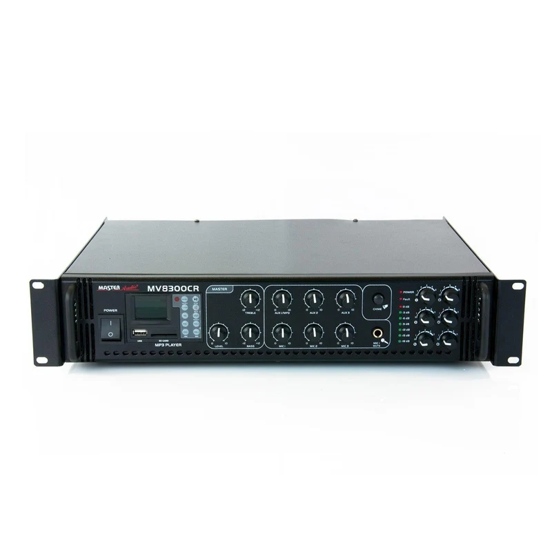 Amplificatore filodiffusione 6 ZONE 100V / 8 ohm Master Audio MV8300CR + lettore MP3 e radio FM