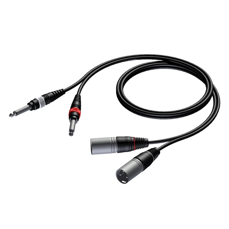 PROCAB CAB 708-3 Cavo audio 3mt 2x XLR maschio/ 2 JACK 6,3mm mono