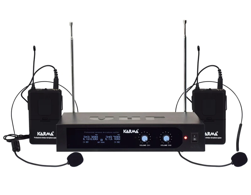 KARMA SET 6252LAV-B Doppio radiomicrofono ad archetto VHF