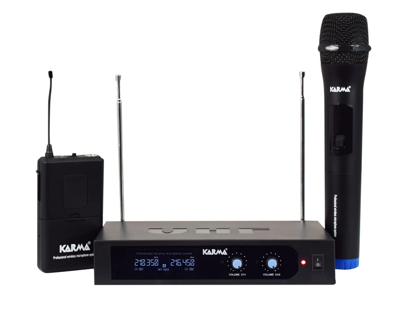 KARMA SET 6252PL-A Doppio radiomicrofono VHF palmare + archetto